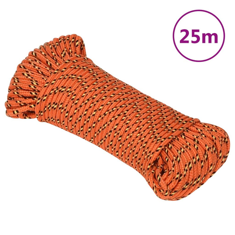 Load image into Gallery viewer, Vidaxl boottouw 4 mm 25 m polypropyleen oranje