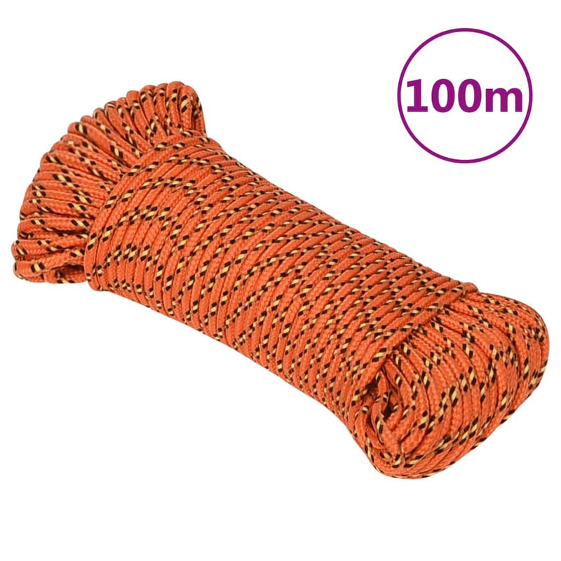 Load image into Gallery viewer, Vidaxl boottouw 5 mm 100 m polypropyleen oranje