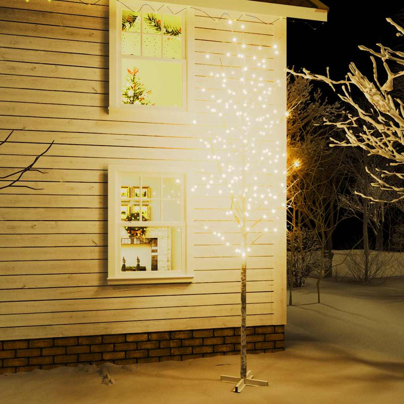 Load image into Gallery viewer, Vidaxl berkenboom led 672 led's warmwit 400 cm wit