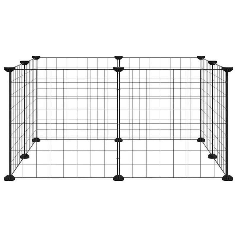 Load image into Gallery viewer, Vidaxl huisdierkooi met 8 panelen, zwart, 35x35 cm, staal
