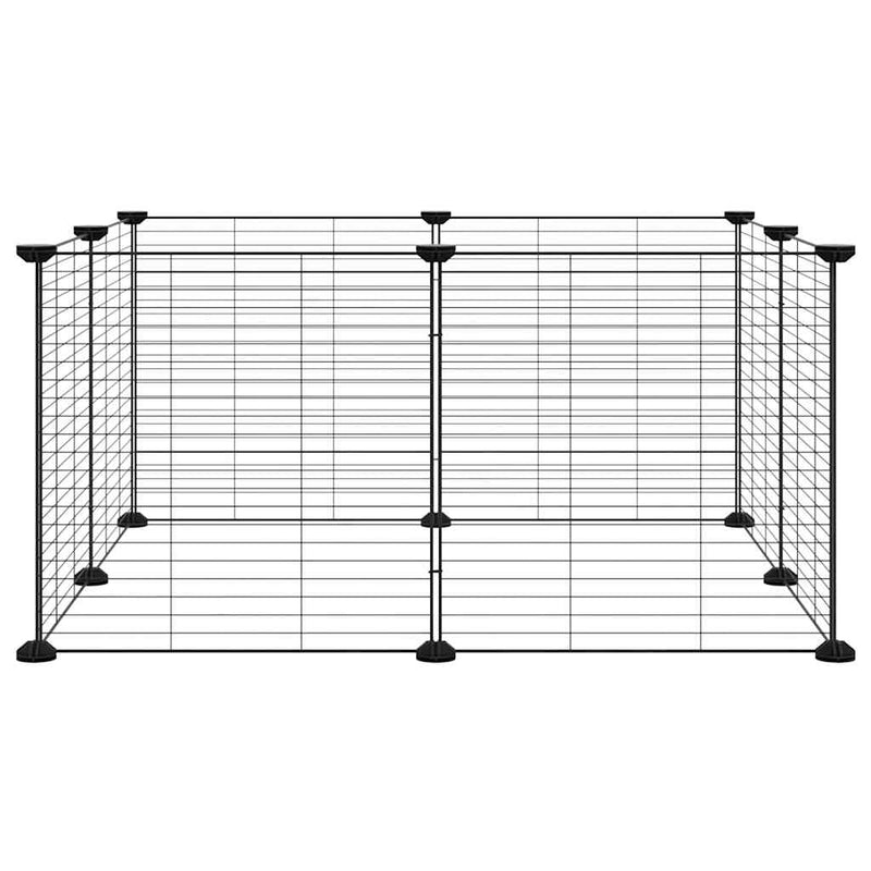 Load image into Gallery viewer, Vidaxl huisdierkooi met 8 panelen, zwart, 35x35 cm, staal
