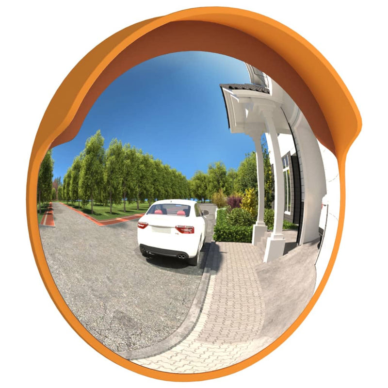 Load image into Gallery viewer, Vidaxl buiten convex verkeersspiegel oranje ø30 cm polycarbonaat