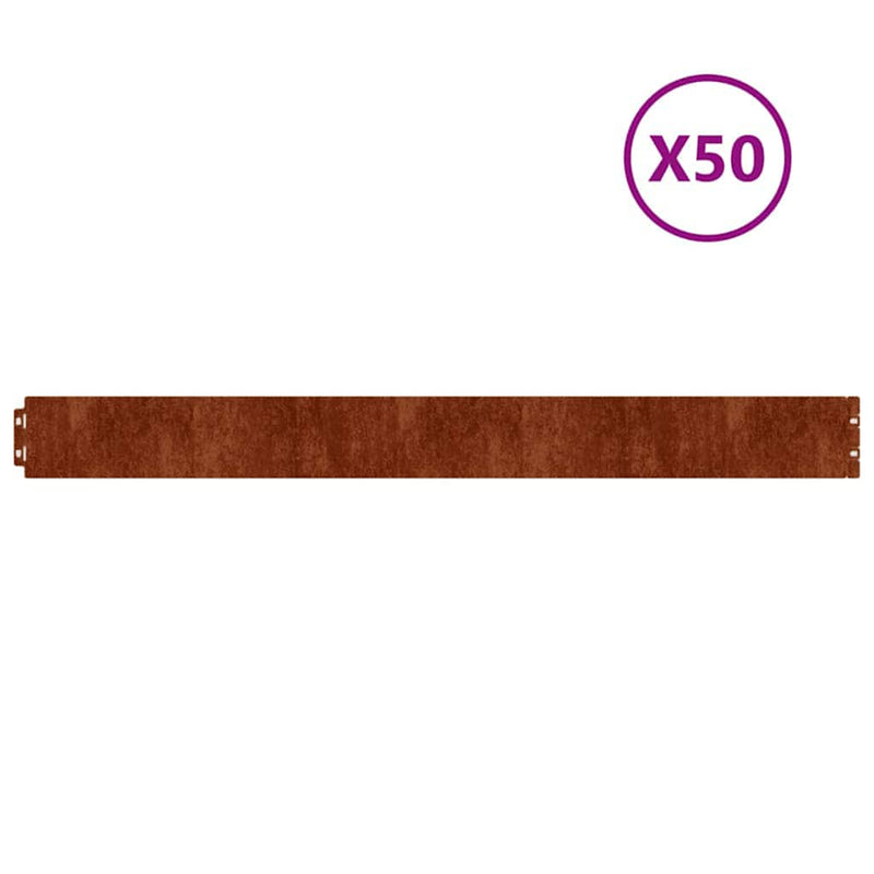 Load image into Gallery viewer, Vidaxl gazonranden 50 stuks 10x103 cm flexibel cortenstaal