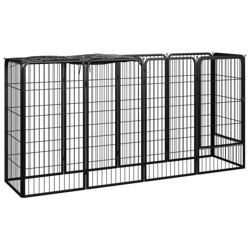 Load image into Gallery viewer, Vidaxl hondenkennel 10 panelen 50 x 100 cm gepoedercoat staal zwart