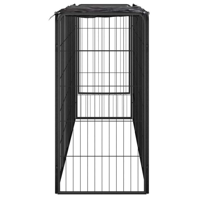 Load image into Gallery viewer, Vidaxl hondenkennel 10 panelen 50 x 100 cm gepoedercoat staal zwart