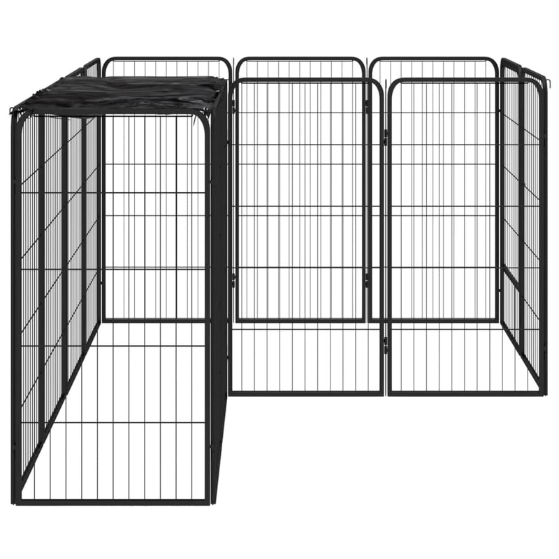 Load image into Gallery viewer, Vidaxl hondenkennel 14 panelen 50 x 100 cm gepoedercoat staal zwart