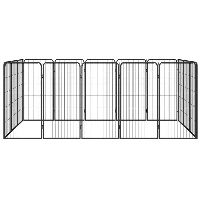Load image into Gallery viewer, Vidaxl hondenkennel 16 panelen 50 x 100 cm gepoedercoat staal zwart