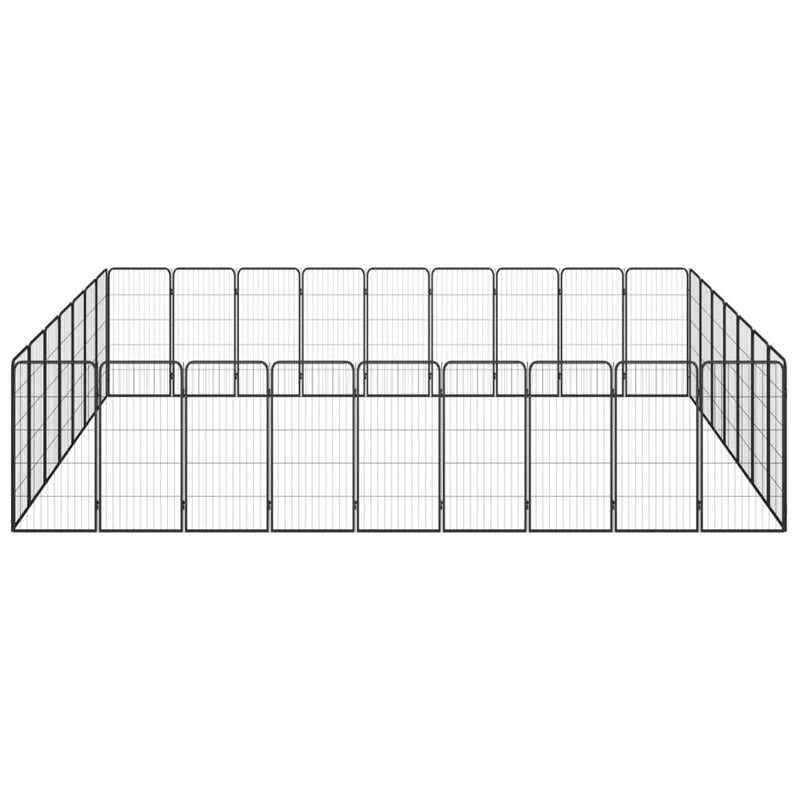 Load image into Gallery viewer, VidaXL Hondenkennel 32 panelen 50 x 100 cm gepoedercoat staal zwart