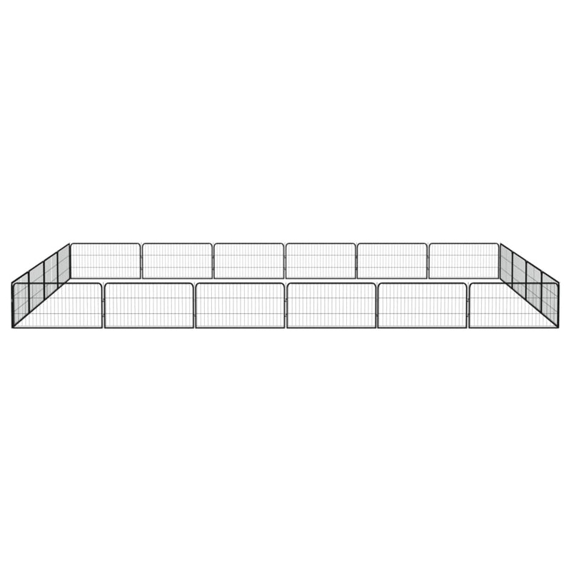 Load image into Gallery viewer, VidaXL Hondenkennel 20 panelen 100x50 cm gepoedercoat staal zwart