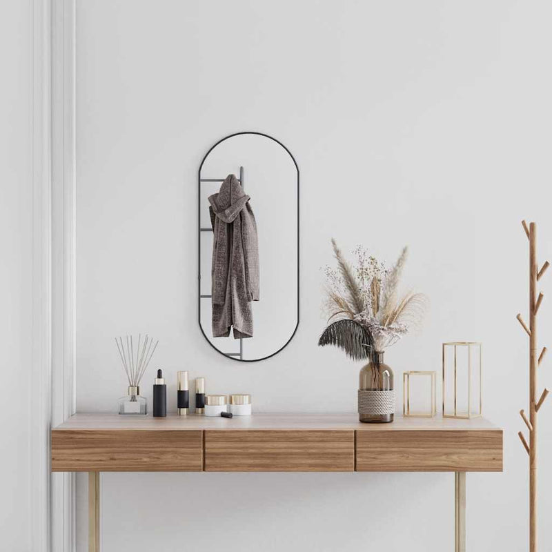 Load image into Gallery viewer, Vidaxl wandspiegel 80x35 cm ovaal zwart