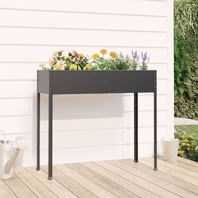 Load image into Gallery viewer, Vidaxl plantenbak 100,5x40,5x90 cm gegalvaniseerd staal antracietkleur