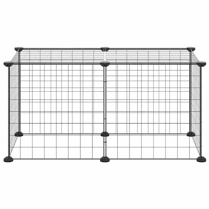 Load image into Gallery viewer, Vidaxl huisdierenkooi met 8 panelen 35x35 cm staal zwart