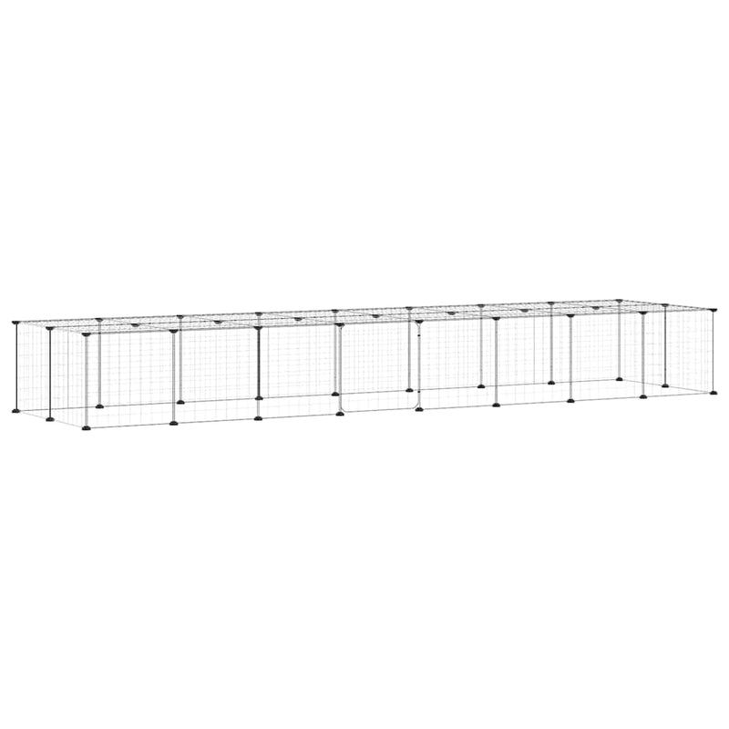 Load image into Gallery viewer, Vidaxl huisdierenkooi met deur 36 panelen 35x35 cm staal zwart