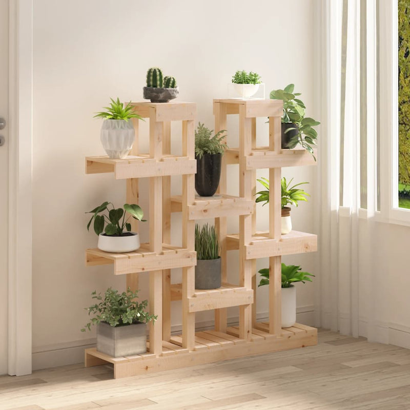 Afbeelding laden in galerijviewer, Vidaxl plantenstandaard 104,5x25x109,5 cm massief grenenhout