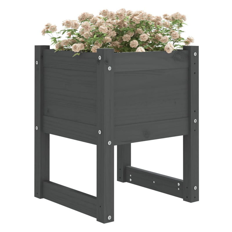 Load image into Gallery viewer, Vidaxl plantenbak 40x40x52,5 cm massief grenenhout grijs