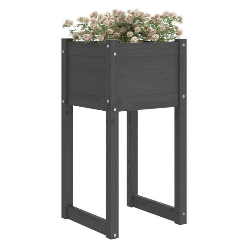 Load image into Gallery viewer, Vidaxl plantenbakken 2 st 40x40x81 cm massief grenenhout grijs