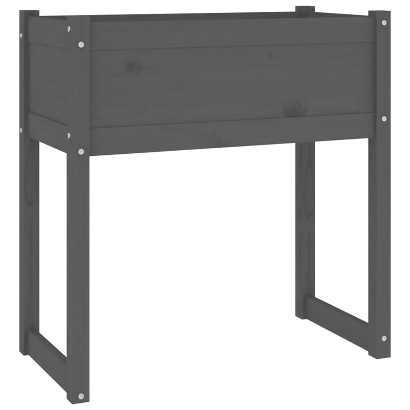 Load image into Gallery viewer, Vidaxl plantenbak 78x40x81 cm massief grenenhout grijs