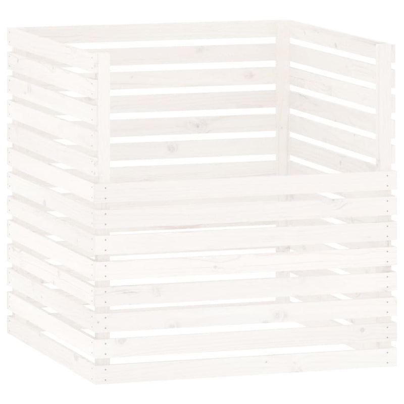 Load image into Gallery viewer, Vidaxl compostbak 100x100x102 cm massief grenenhout wit