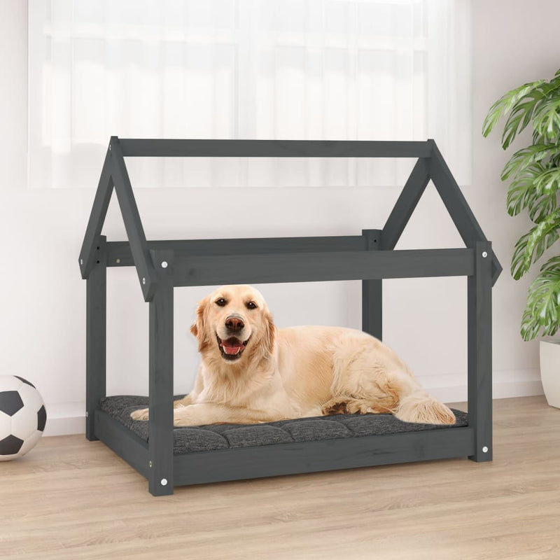 Load image into Gallery viewer, Vidaxl hondenmand 81x60x70 cm massief grenenhout grijs