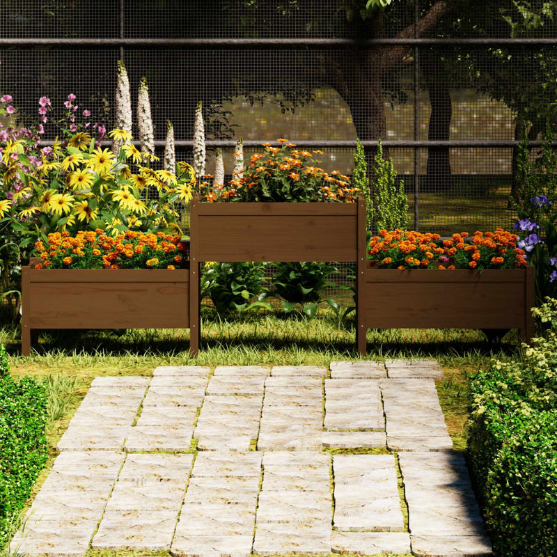 Load image into Gallery viewer, Vidaxl plantenbak 245,5x44x75 cm massief grenenhout honingbruin