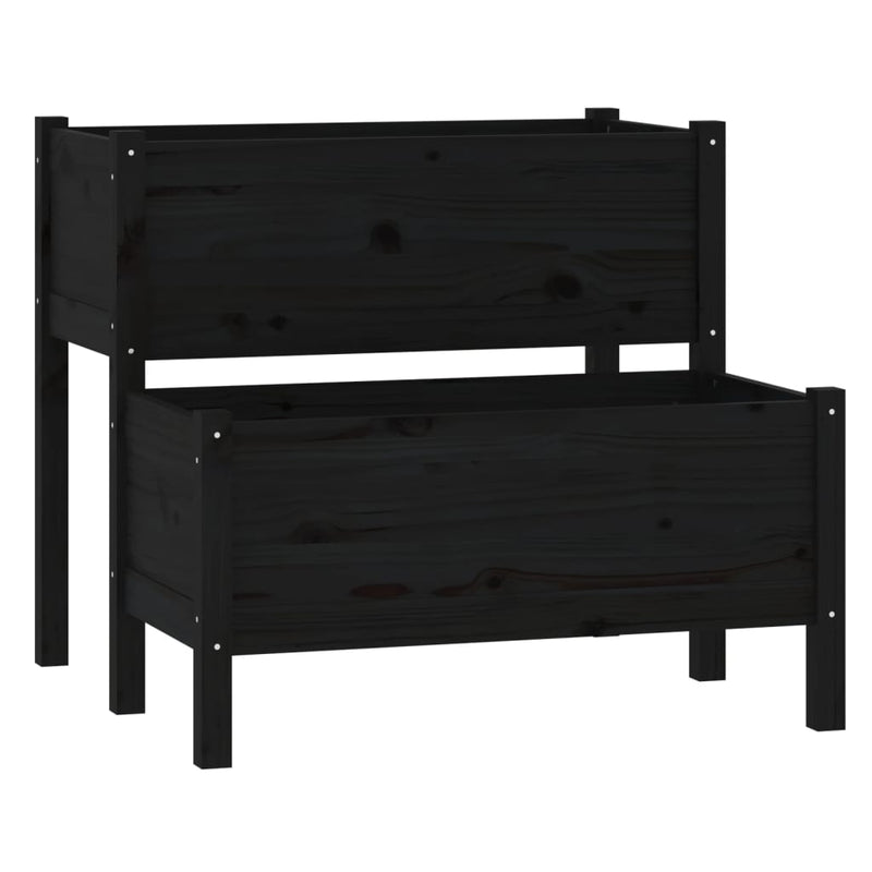 Load image into Gallery viewer, VidaXL Plantenbak 84,5x84x75 cm massief grenenhout zwart