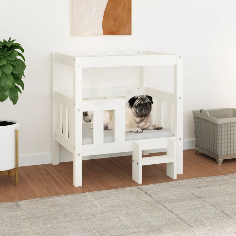 Load image into Gallery viewer, Vidaxl hondenmand 65,5x43x70 cm massief grenenhout wit