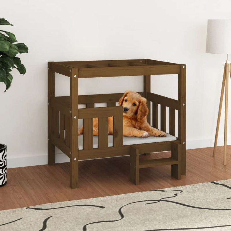 Load image into Gallery viewer, Vidaxl hondenmand 75,5x63,5x70 cm massief grenenhout honingbruin