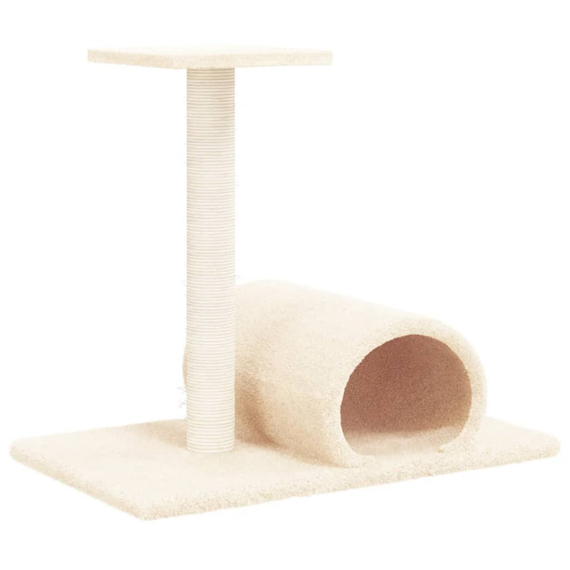 Load image into Gallery viewer, Vidaxl kattenmeubel met tunnel 60x34,5x50 cm crèmekleurig