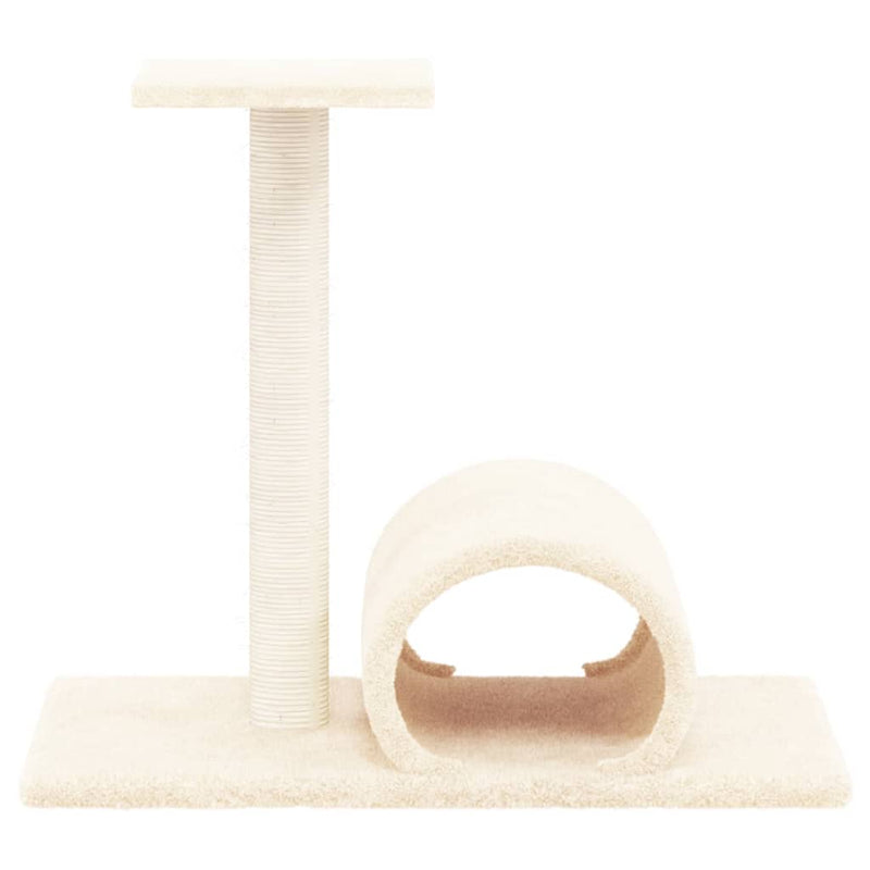Load image into Gallery viewer, Vidaxl kattenmeubel met tunnel 60x34,5x50 cm crèmekleurig