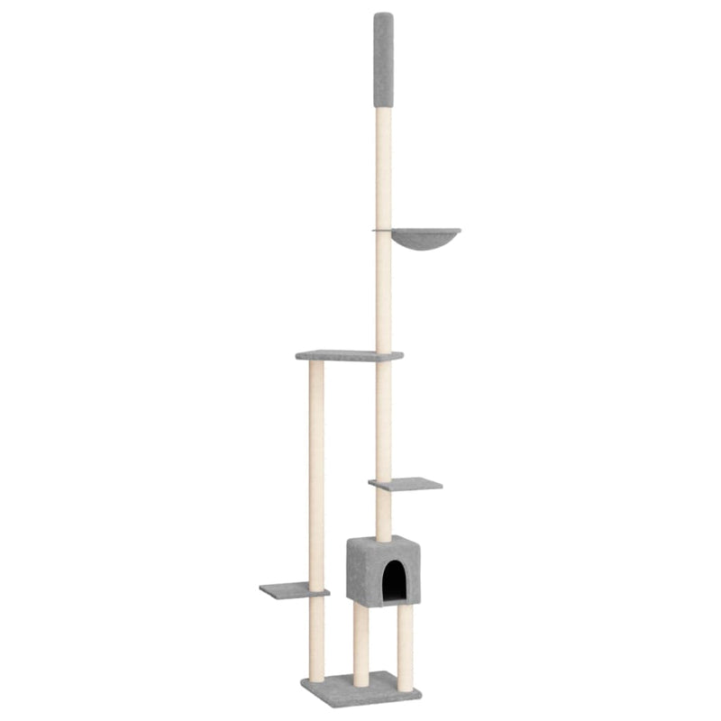 Load image into Gallery viewer, Vidaxl kattenmeubel vloer tot plafond 258,5-284,5 cm lichtgrijs