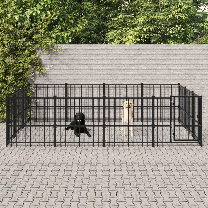 Load image into Gallery viewer, VidaXL Hondenkennel voor buiten 11,58 m² staal