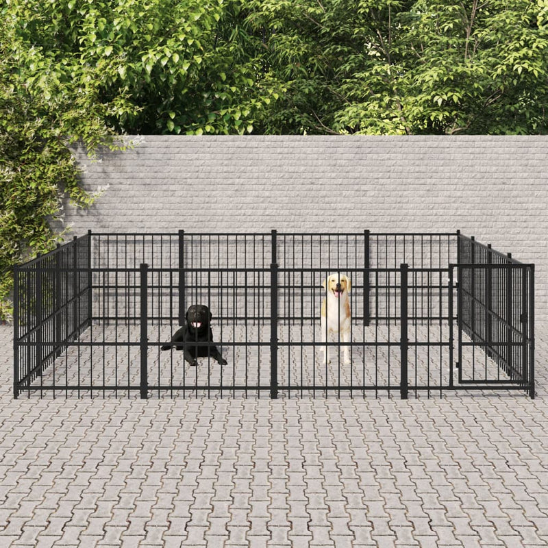 Load image into Gallery viewer, VidaXL Hondenkennel voor buiten 15,05 m² staal