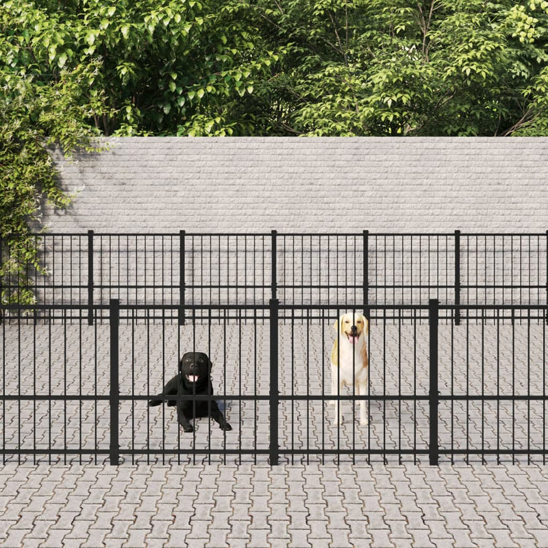 Load image into Gallery viewer, VidaXL Hondenkennel voor buiten 50,81 m² staal