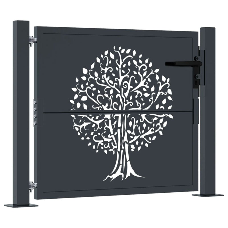 Load image into Gallery viewer, VidaXL Poort 105x80 cm met boomontwerp staal antracietkleurig