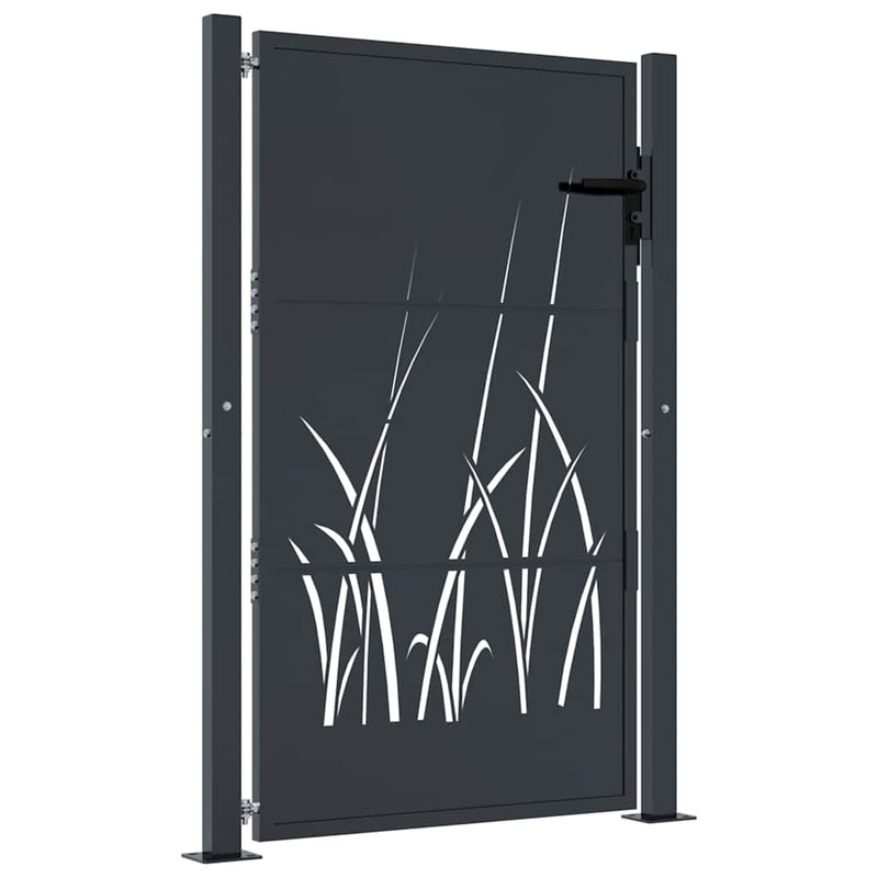 Load image into Gallery viewer, Vidaxl poort 100x150 cm met grasontwerp staal antracietkleurig