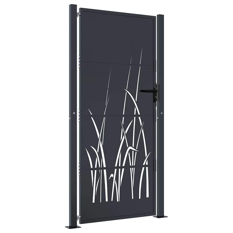 Load image into Gallery viewer, Vidaxl poort 100x175 cm met grasontwerp staal antracietkleurig