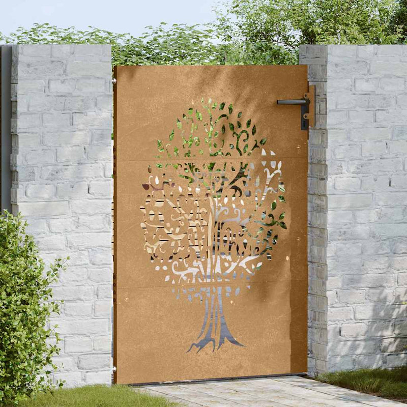 Load image into Gallery viewer, Vidaxl poort 85x150 cm boomontwerp cortenstaal