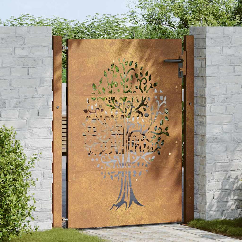 Load image into Gallery viewer, Vidaxl poort 100x150 cm boomontwerp cortenstaal