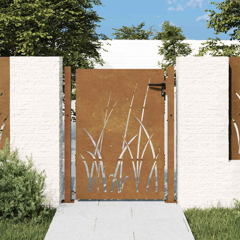 Load image into Gallery viewer, Vidaxl poort 100x150 cm grasontwerp cortenstaal