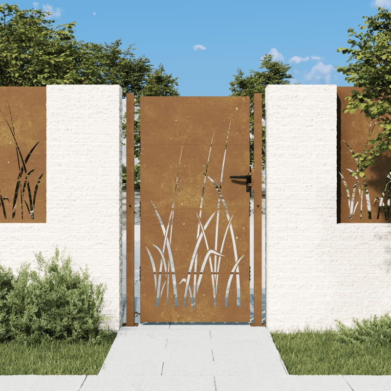 Load image into Gallery viewer, Vidaxl poort 105x180 cm grasontwerp cortenstaal