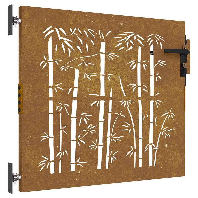 Load image into Gallery viewer, Vidaxl poort 85x100 cm bamboe-ontwerp cortenstaal