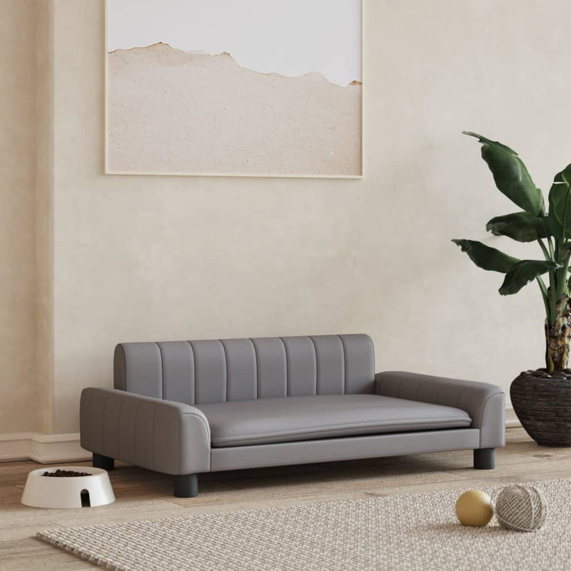 Load image into Gallery viewer, VidaXL Hondenmand 90x53x30 cm kunstleer grijs