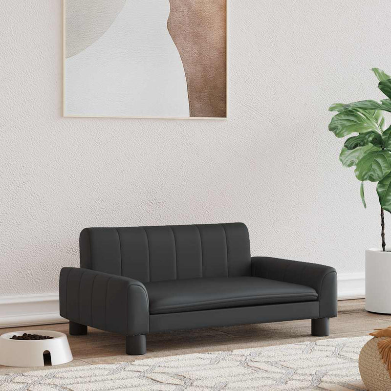 Afbeelding laden in galerijviewer, Vidaxl hondenmand 70x45x30 cm kunstleer zwart
