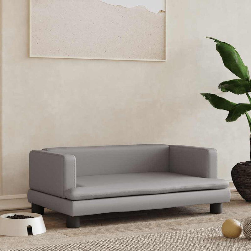 Load image into Gallery viewer, VidaXL Hondenmand 80x45x30 cm kunstleer grijs