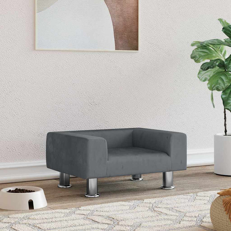 Load image into Gallery viewer, Vidaxl hondenmand 50x40x26,5 cm fluweel donkergrijs