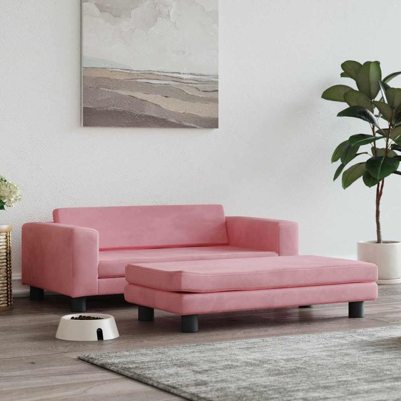 Load image into Gallery viewer, Vidaxl hondenmand met verlengstuk 100x50x30 cm fluweel roze