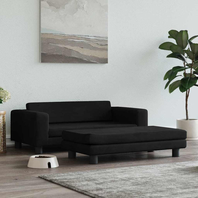 Load image into Gallery viewer, Vidaxl hondenmand met verlengstuk 100x50x30 cm fluweel zwart