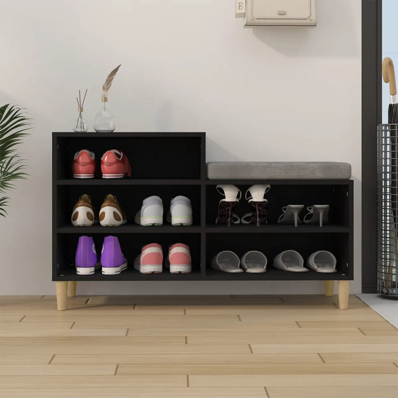 Load image into Gallery viewer, Vidaxl schoenenkast 102x36x60 cm bewerkt hout zwart