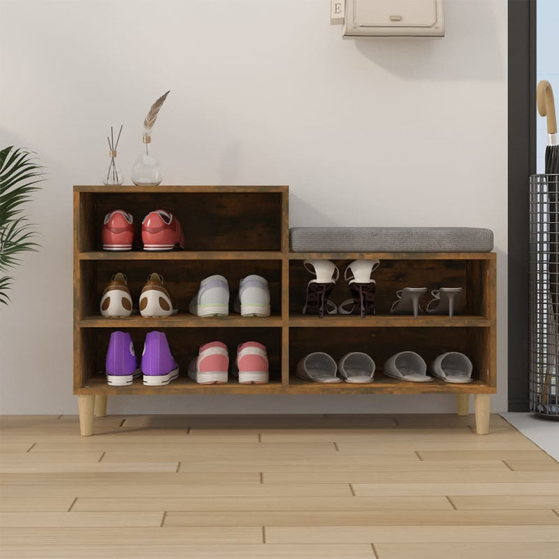 Load image into Gallery viewer, Vidaxl schoenenkast 102x36x60 cm bewerkt hout gerookt eikenkleurig