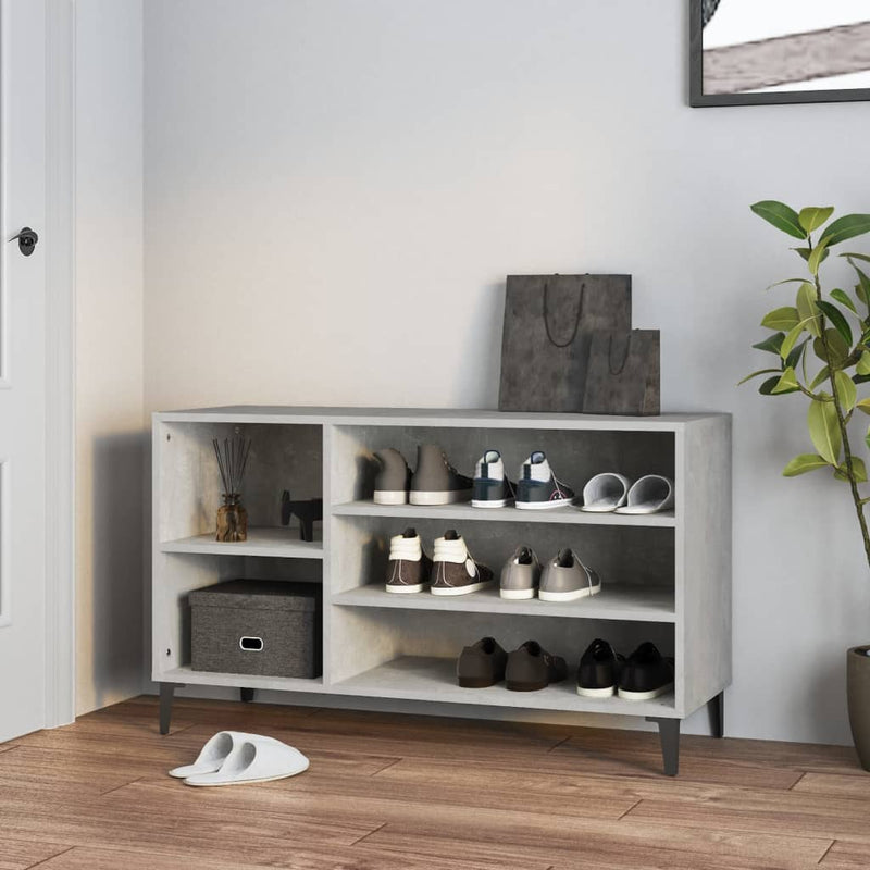 Load image into Gallery viewer, Vidaxl schoenenkast 102x36x60 cm bewerkt hout betongrijs